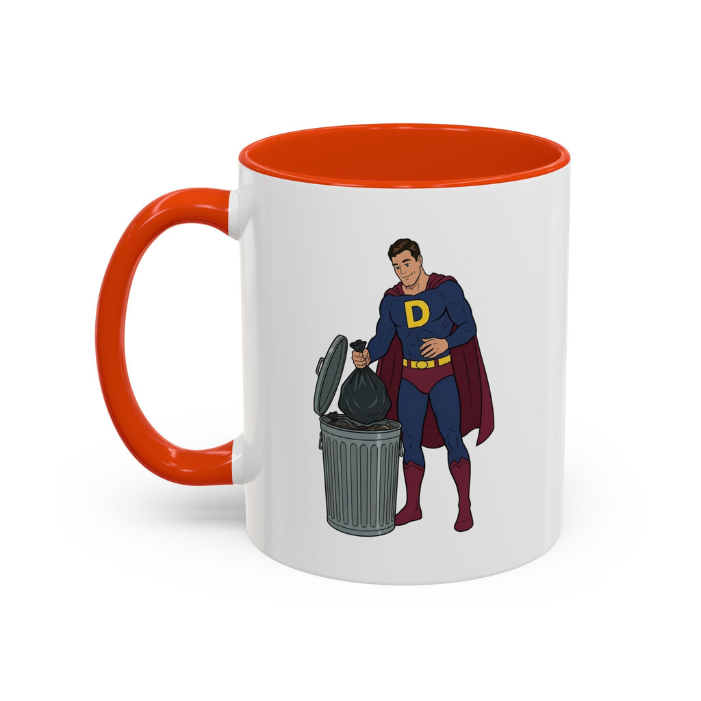 Real Super Heros Bring Snacks! Super D Hot Chocolate/Coffee Mug: 12 Colors 11oz/15oz Ceramic Mug, Superhero Dude, Dad or D initial "D"