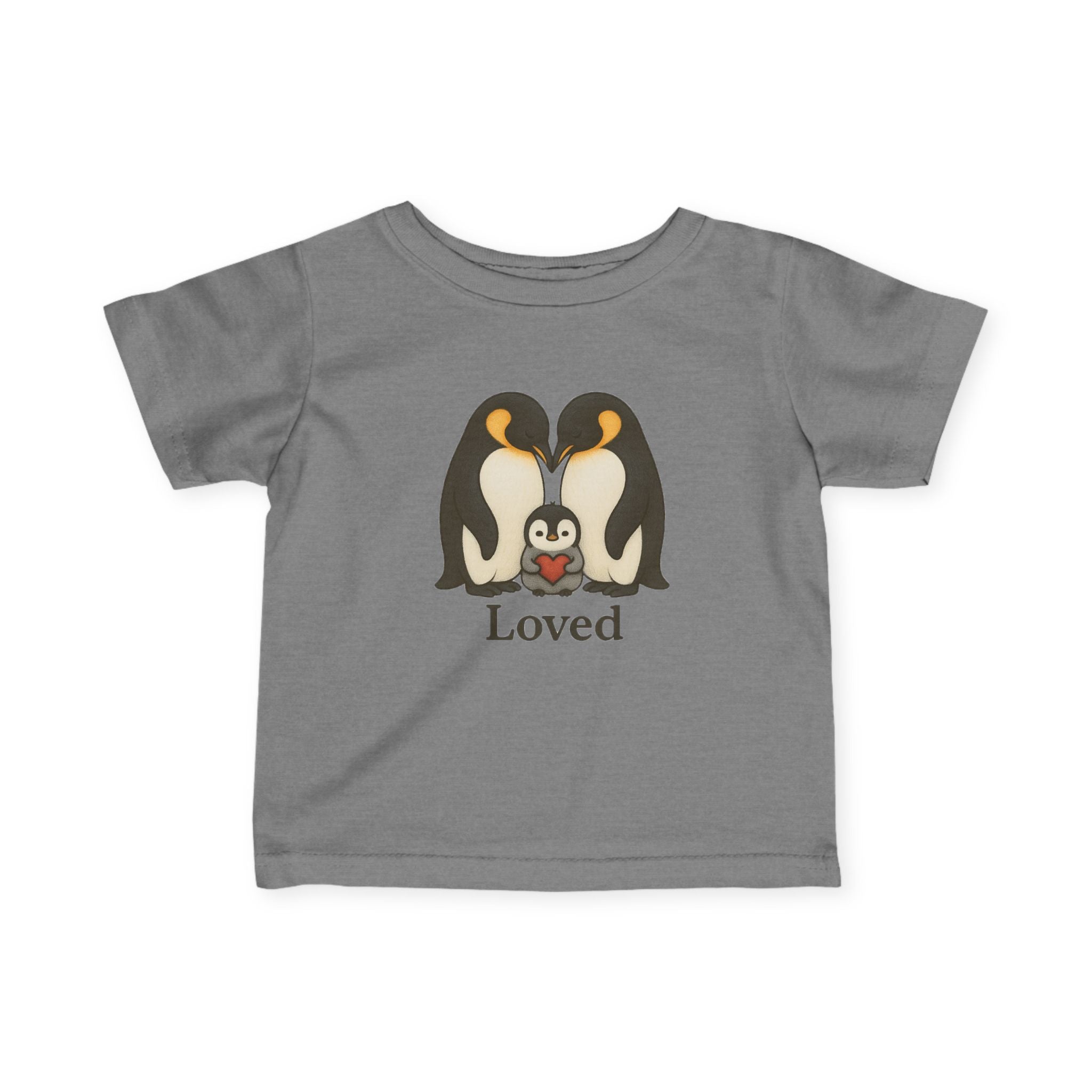 Loved Baby Tee — Penguin Family Infant Shirt size 3-6 12 18 24 month gift