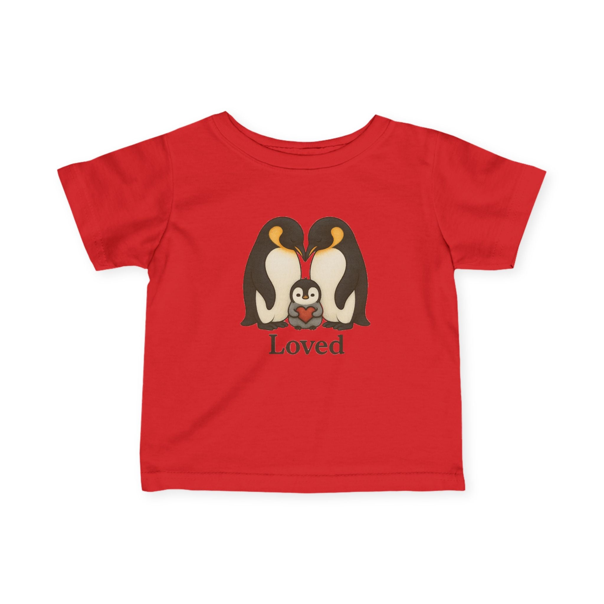 Loved Baby Tee — Penguin Family Infant Shirt size 3-6 12 18 24 month gift