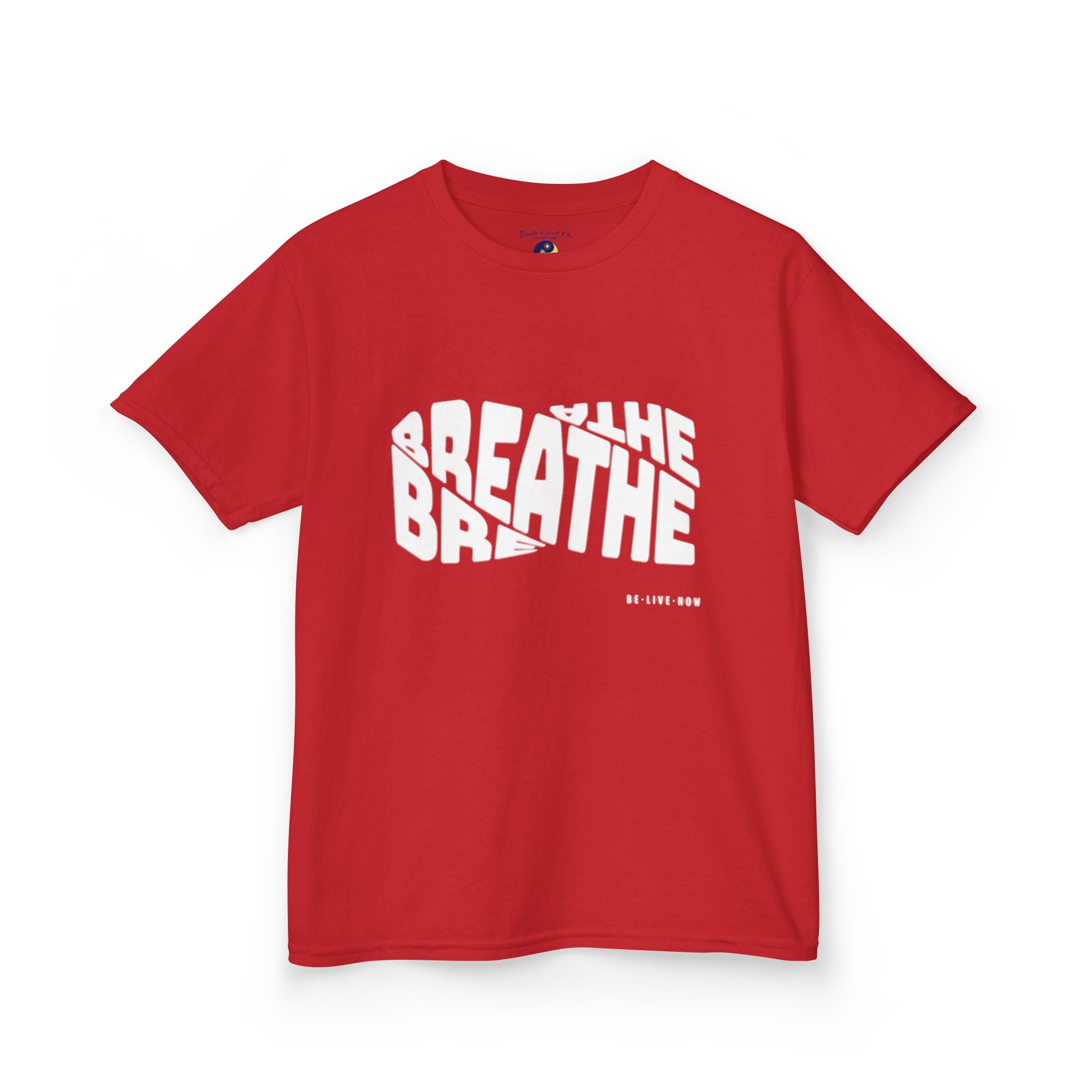 Breathe Vortex Graphic Tee for Boys – Kids & Teen Sizes 5–14 | Mindful Calm Design | Soft Cotton Inspirational Shirt