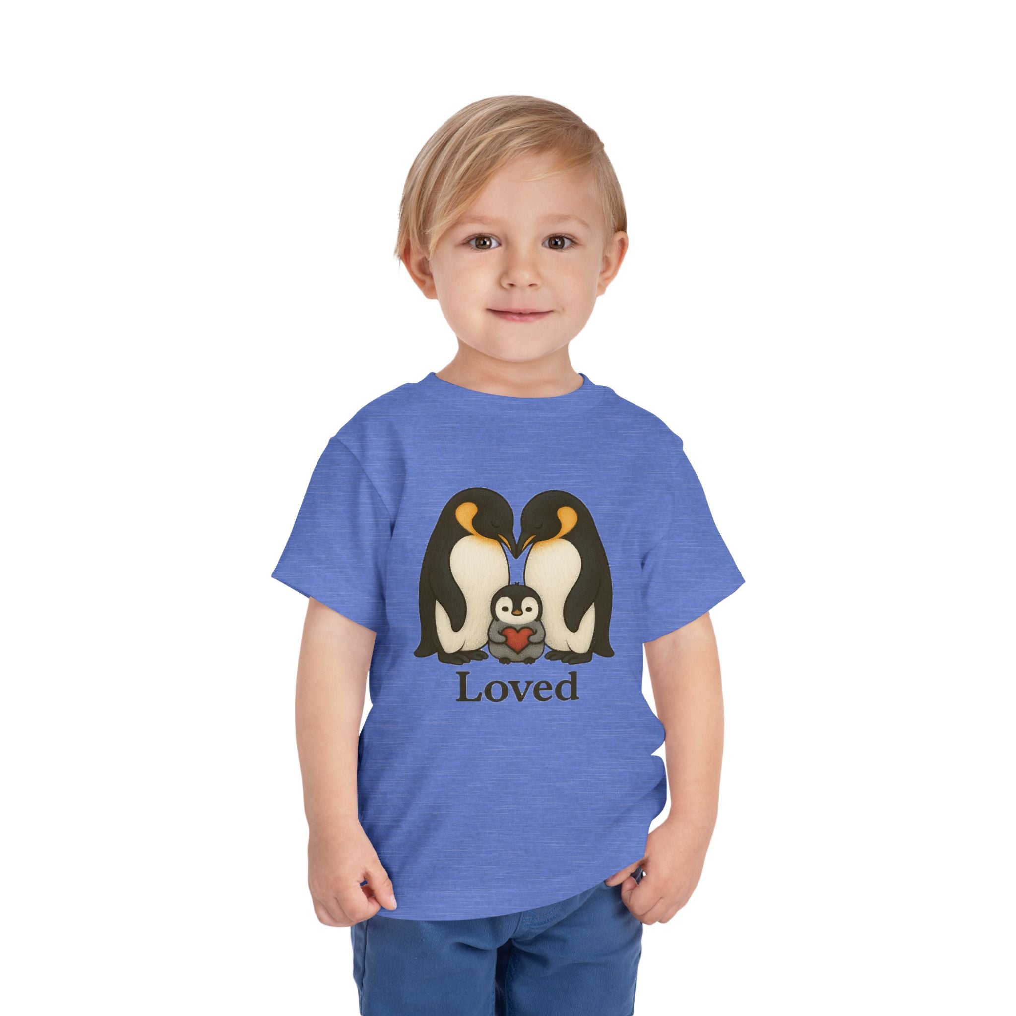 Toddler Tee - 'Loved' Penguin Family Cute Baby Shirt