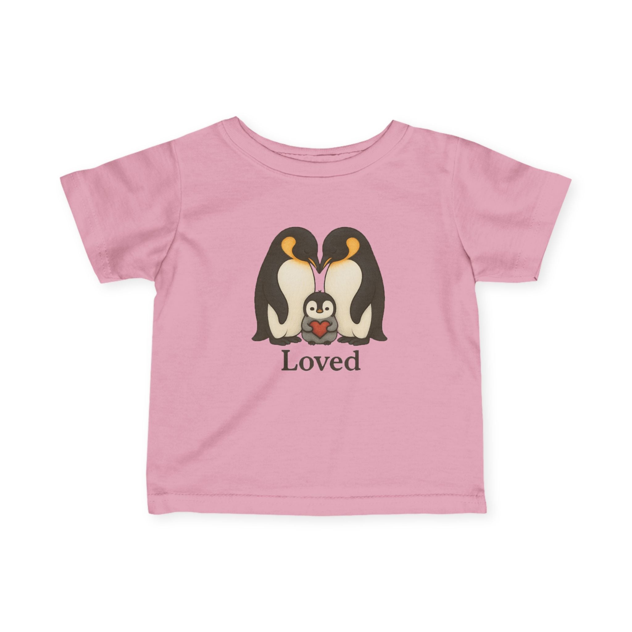 Loved Baby Tee — Penguin Family Infant Shirt size 3-6 12 18 24 month gift