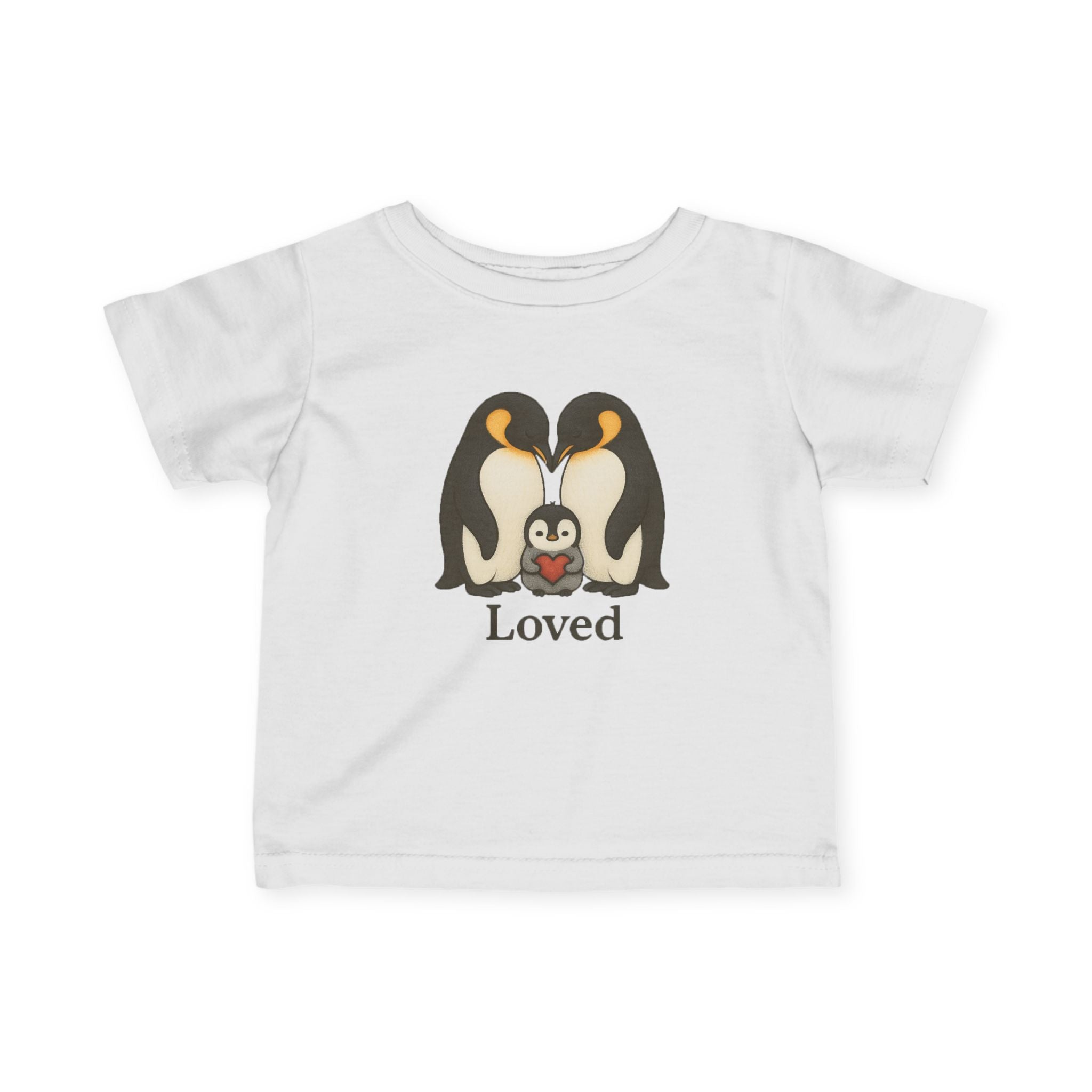 Loved Baby Tee — Penguin Family Infant Shirt size 3-6 12 18 24 month gift