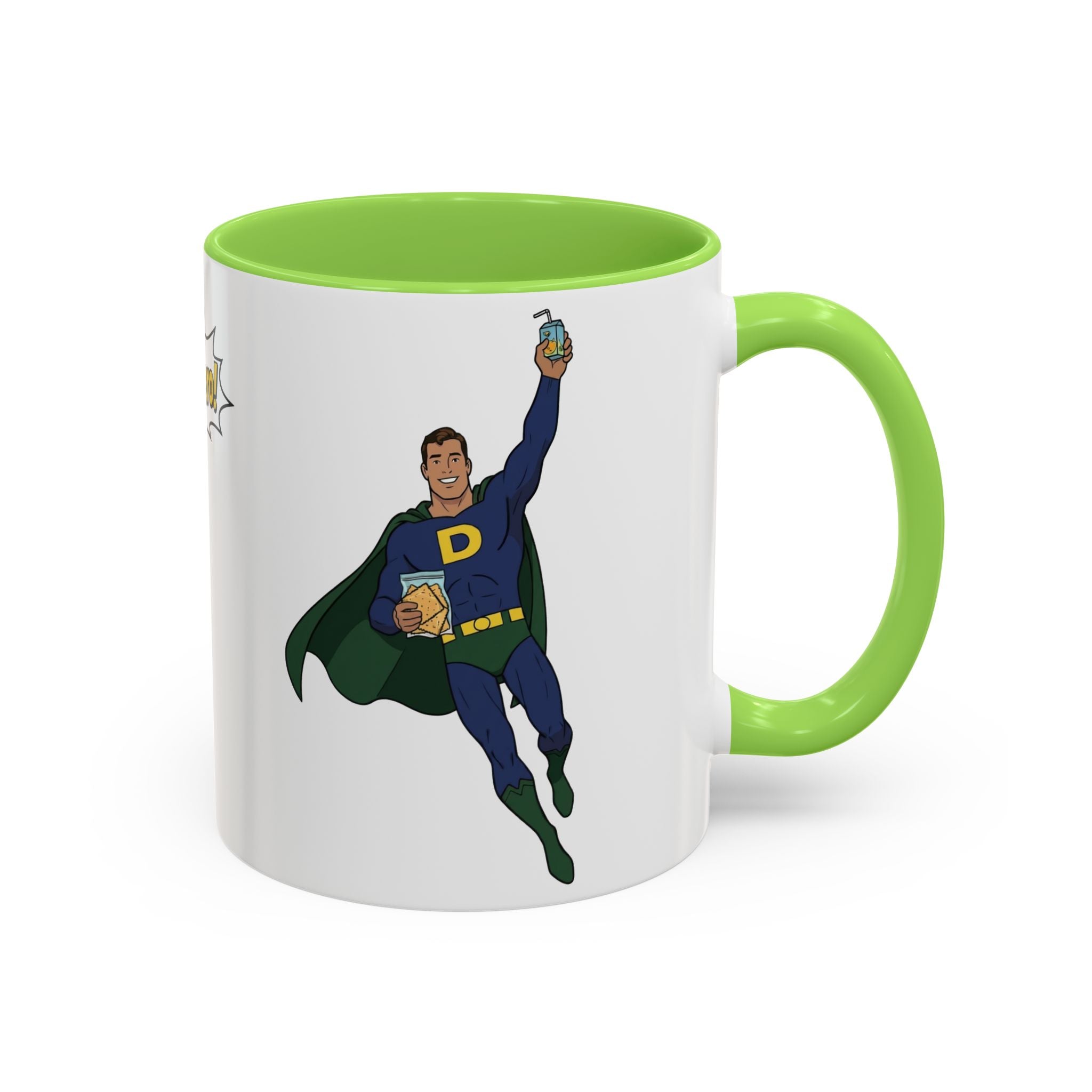 Real Super Heroes Bring Snacks! Super D Coffee/Hot Chocolate Mug: 12 Colors 11oz/15oz Ceramic Superhero Novelty Gift Cup 