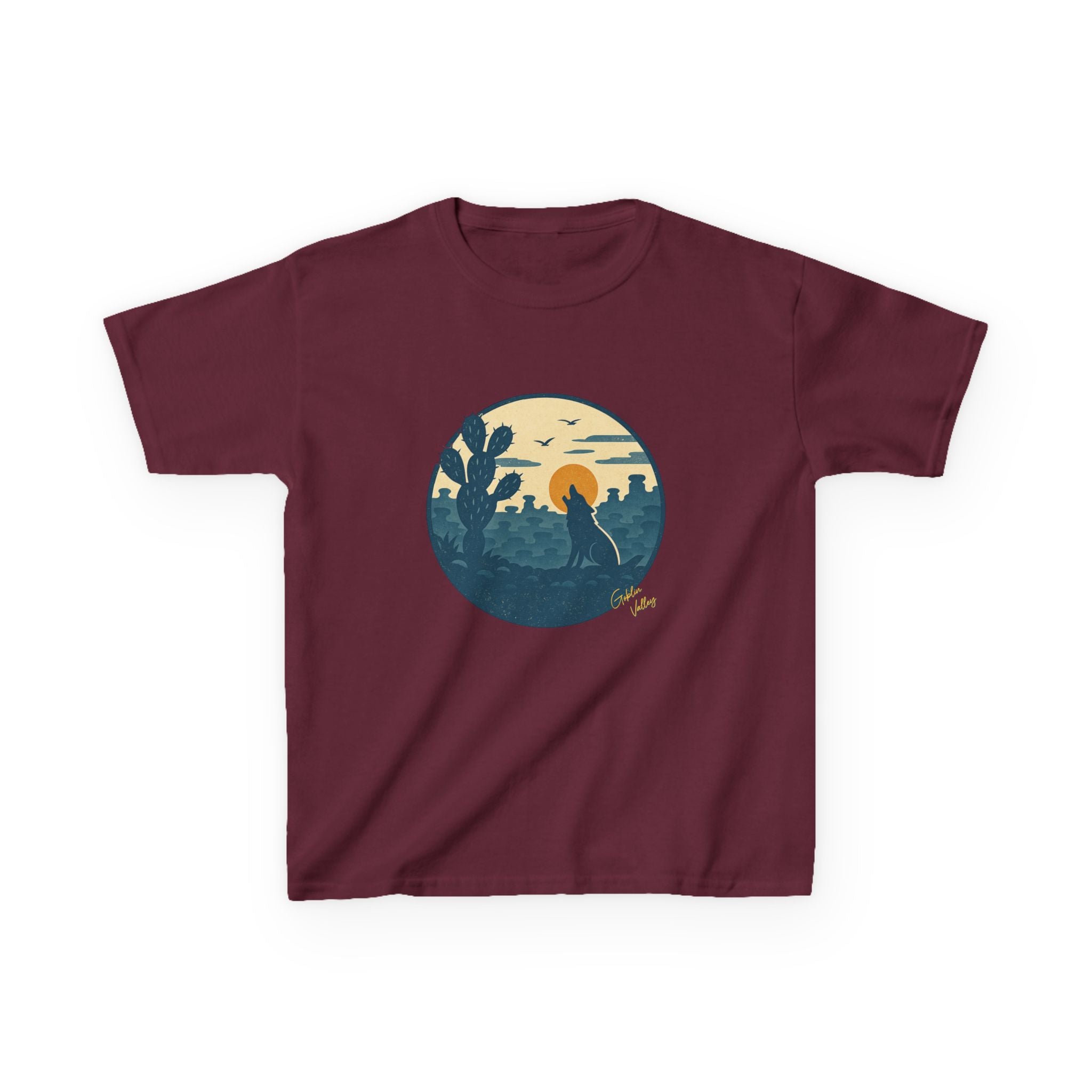 Kids Tee — Desert Sunset Cactus Graphic