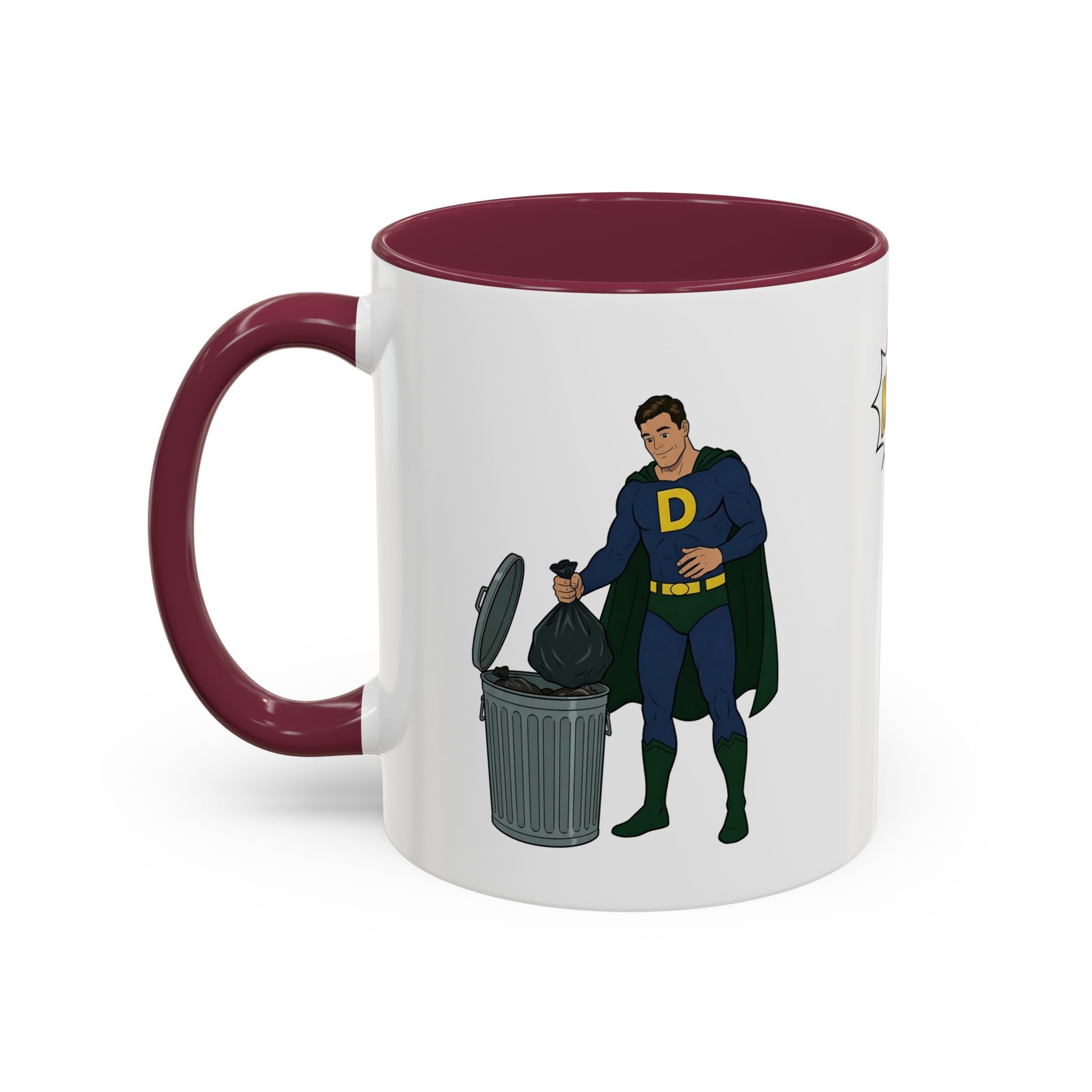 Real Super Heroes Bring Snacks! Super D Coffee/Hot Chocolate Mug: 12 Colors 11oz/15oz Ceramic Superhero Novelty Gift Cup 